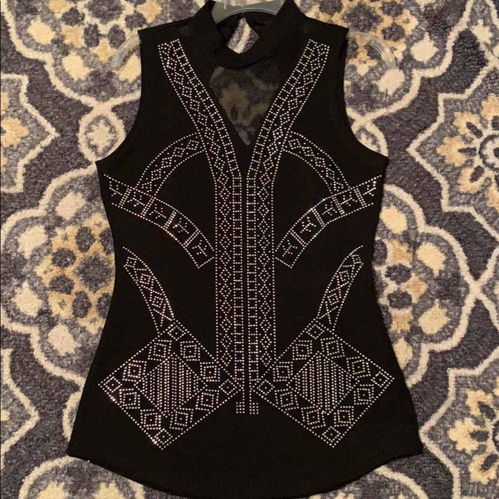 Black silver stud shirt